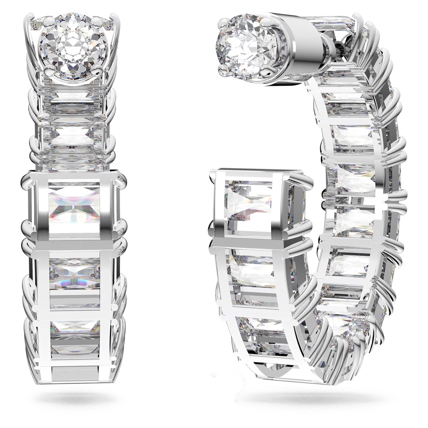 Luna Emerald-Cut Hoop Earrings