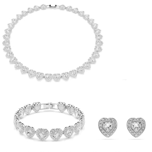 Ari Angel Heart Tennis Set – Silver

(Necklace • Bracelet • Stud Earrings)